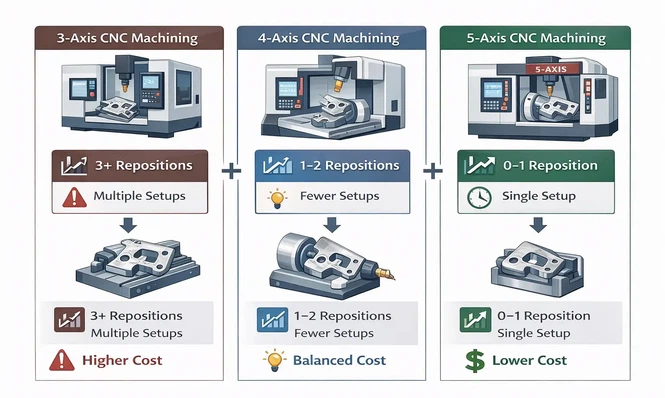 Understanding Cost Differences Between 3-Axis, 4-Axis, and 5-Axis CNC Machining Understanding Cost Differences Between 3-Axis, 4-Axis, and 5-Axis CNC Machining