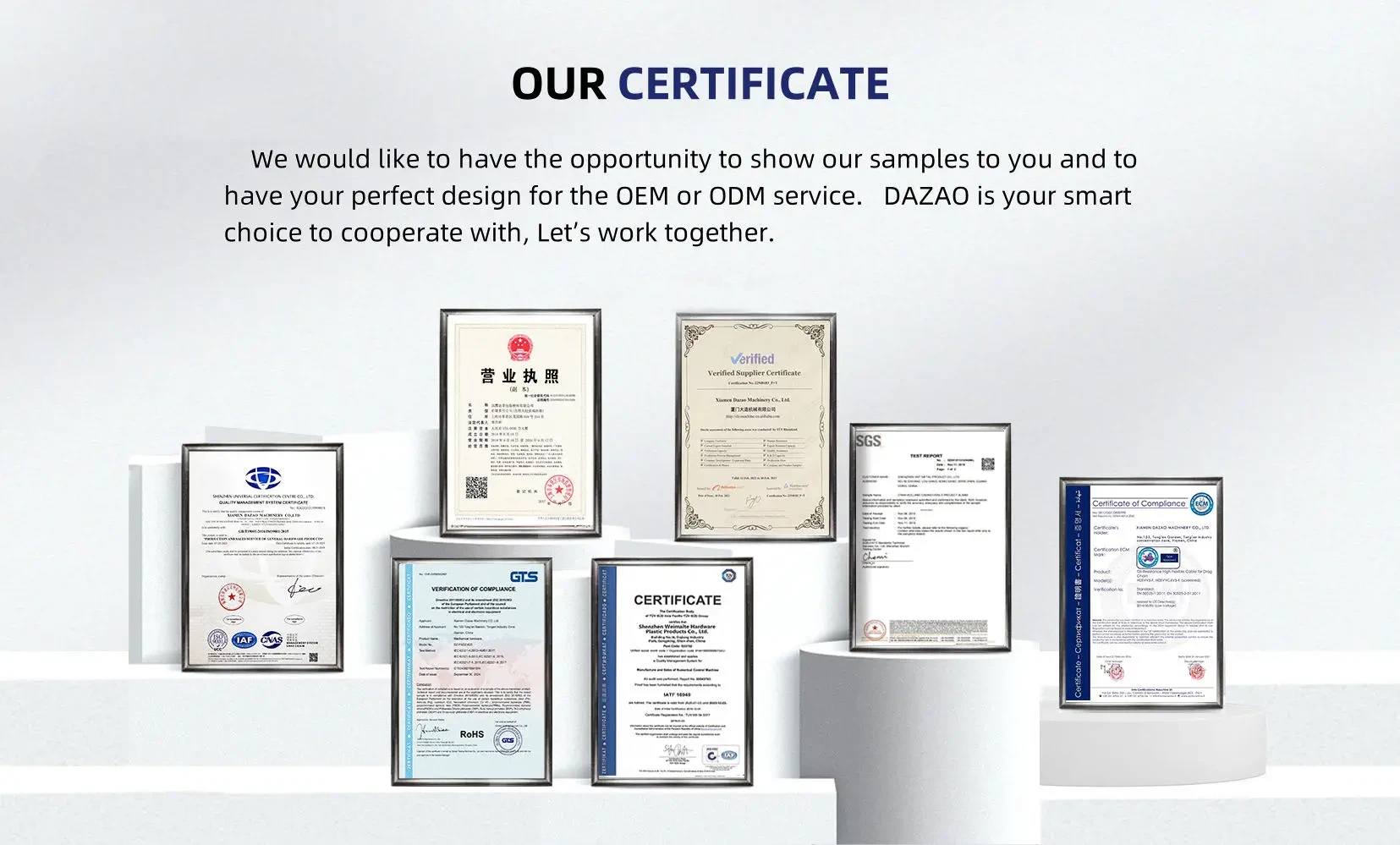 DAZAO Certified,Patents,Business Licenese DAZAO Certified,Patents,Business Licenese